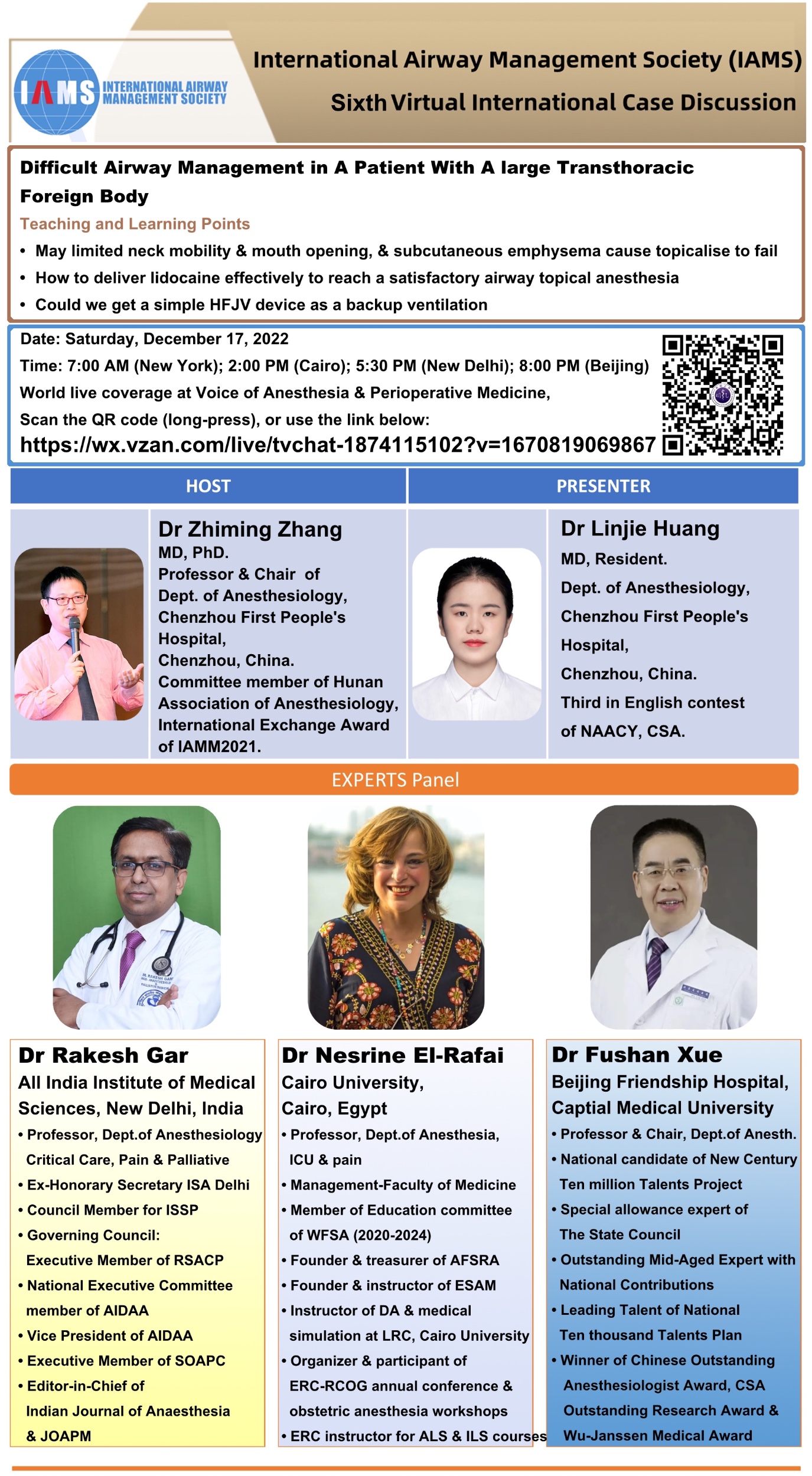 Sixth IAMS Case Discussion: DifficultAirwayManagementinA PatientWithA largeTransthoracic ForeignBody